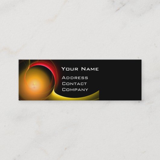 ECLIPSE MONOGRAM Lebendiges Schwarz Gelb Mini Visitenkarte (Vorderseite)