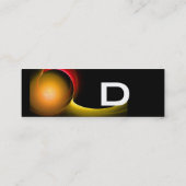 ECLIPSE MONOGRAM Lebendiges Schwarz Gelb Mini Visitenkarte (Rückseite)