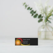 ECLIPSE MONOGRAM Lebendiges Schwarz Gelb Mini Visitenkarte (Stehend Vorderseite)