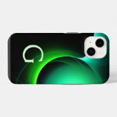 ECLIPSE MONOGRAM Lebendiges Schwarzgrün iPhone Hülle (Rückseite (Horizontal))