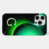 ECLIPSE MONOGRAM Lebendiges Schwarzgrün iPhone Hülle (Rückseite (Horizontal))