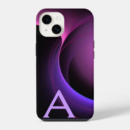 ECLIPSE MONOGRAM Lebendiges Schwarzviolett iPhone Hülle (Rückseite)