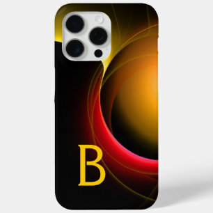 ECLIPSE MONOGRAM Lebhafte, schwarz-gelbe Wirbel iPhone 15 Pro Max Hülle