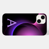 ECLIPSE MONOGRAM Lebhafter schwarzer lila Case-Mate iPhone Hülle (Rückseite (Horizontal))