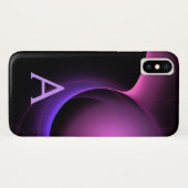 ECLIPSE MONOGRAM Lebhafter schwarzer lila Case-Mate iPhone Hülle (Rückseite (Horizontal))