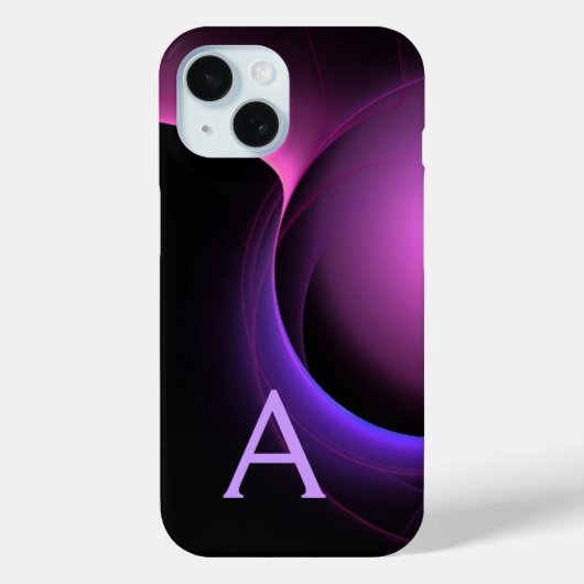 ECLIPSE MONOGRAM Lebhafter schwarzer lila Case-Mate iPhone Hülle (Rückseite)