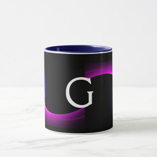ECLIPSE MONOGRAM Pink Lila Blue Black Fraktals Tasse (Zentrum)
