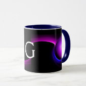 ECLIPSE MONOGRAM Pink Lila Blue Black Fraktals Tasse (VorderseiteRechts)