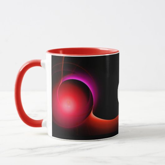 ECLIPSE MONOGRAM Rosa Schwarze Fraktale Tasse (Links)