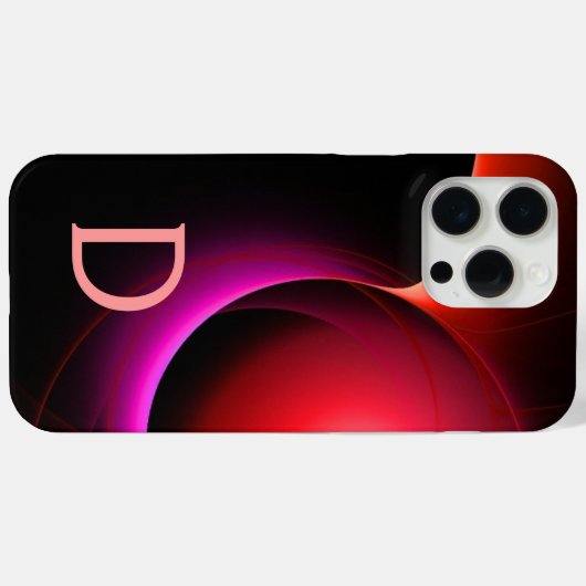 ECLIPSE MONOGRAM Schwarzes Violett Rosa Wirbel Case-Mate iPhone Hülle (Rückseite (Horizontal))