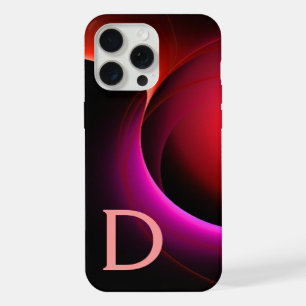 ECLIPSE MONOGRAM Schwarzes Violett Rosa Wirbel iPhone 15 Pro Max Hülle
