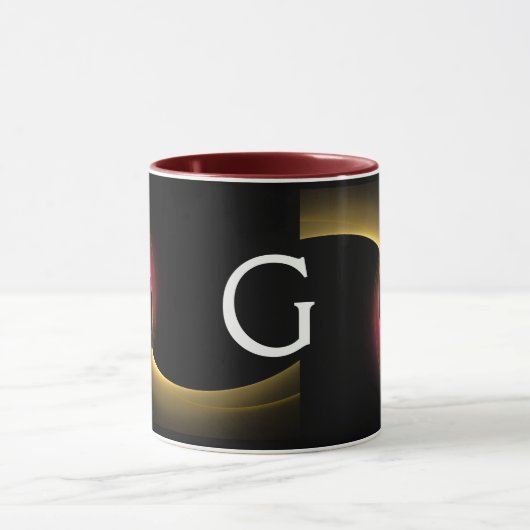 ECLIPSE MONOGRAMM Rosa Gelbschwarze Fraktale Tasse (Zentrum)