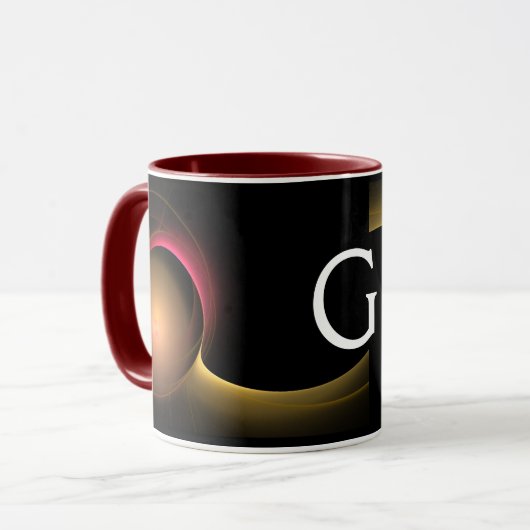ECLIPSE MONOGRAMM Rosa Gelbschwarze Fraktale Tasse (Vorderseite Links)