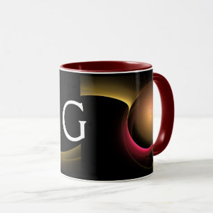 ECLIPSE MONOGRAMM Rosa Gelbschwarze Fraktale Tasse
