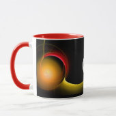 ECLIPSE MONOGRAMM Rot-Gelb-Orange-Schwarze Fraktal Tasse (Links)