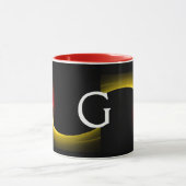 ECLIPSE MONOGRAMM Rot-Gelb-Orange-Schwarze Fraktal Tasse (Zentrum)