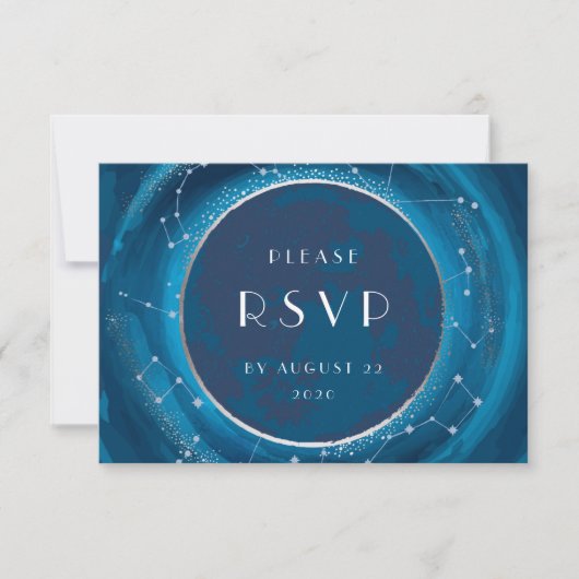 Eclipse Moon Wedding RSVP Card (Vorderseite)