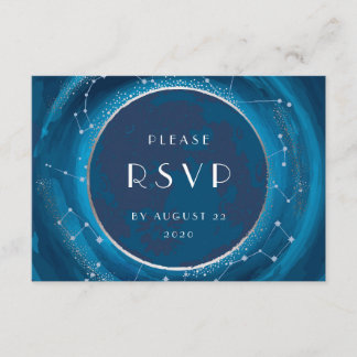 Eclipse Moon Wedding RSVP Card Karte