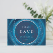 Eclipse Moon Wedding RSVP Card Karte (Stehend Vorderseite)