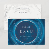 Eclipse Moon Wedding RSVP Card Karte (Vorne/Hinten)