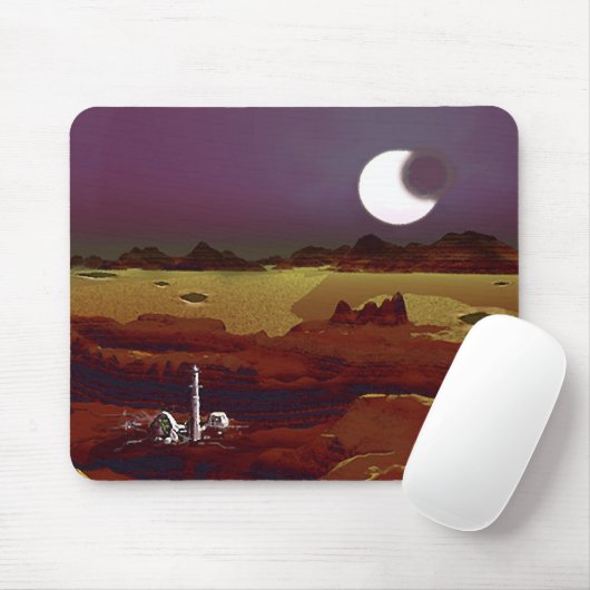 Eclipse oberhalb entfernter Landungen Alien Planet Mousepad (Mit Mouse)