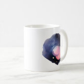 Eclipse of Dreams: Celestial Watercolor Kaffeetasse (VorderseiteRechts)