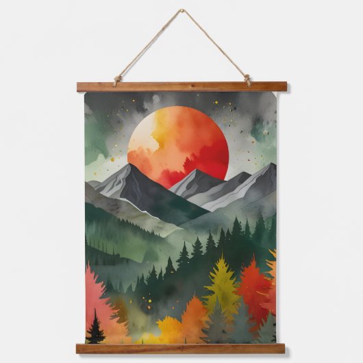 Eclipse Over the Wild Wandteppich Mit Holzrahmen (Vorderseite)
