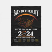 Eclipse Path of Totality Solar Eclipse 8. April 20 Fleecedecke (Vorderseite)