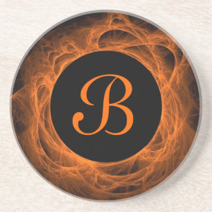 Eclipse Series-1-Orange Fraktal Untersetzer—1 von Getränkeuntersetzer