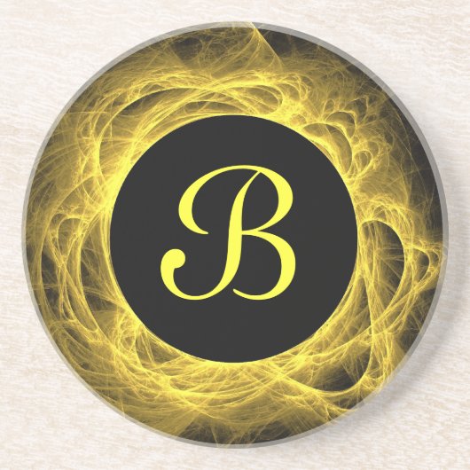 Eclipse Series-1-Yellow-Fraktal-Untersetzer—1 von Getränkeuntersetzer (Vorne)