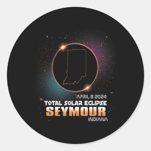 Eclipse Seymour Indiana Total Solar Eclipse 2024 Runder Aufkleber (Vorderseite)