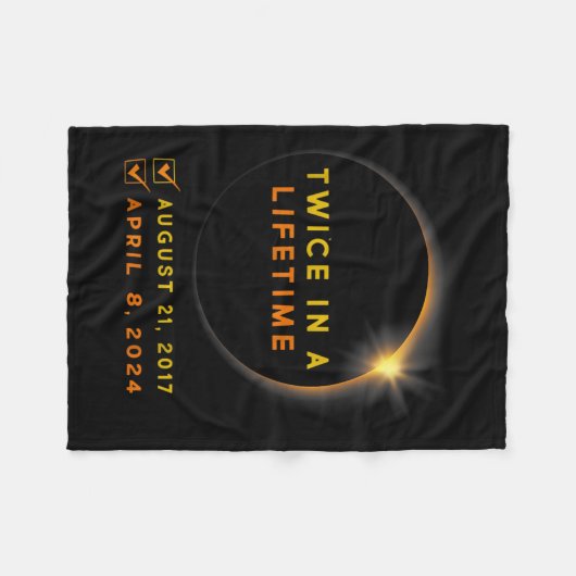 Eclipse Shirt zweimal im Leben 2024 Solar Eclipse Fleecedecke (Vorderseite (Horizontal))