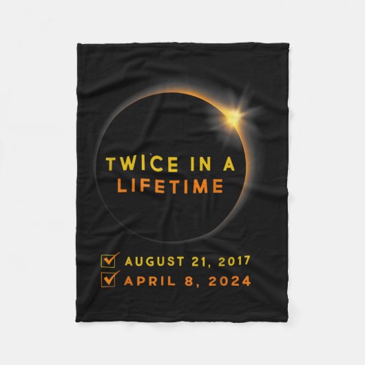 Eclipse Shirt zweimal im Leben 2024 Solar Eclipse Fleecedecke (Vorderseite)