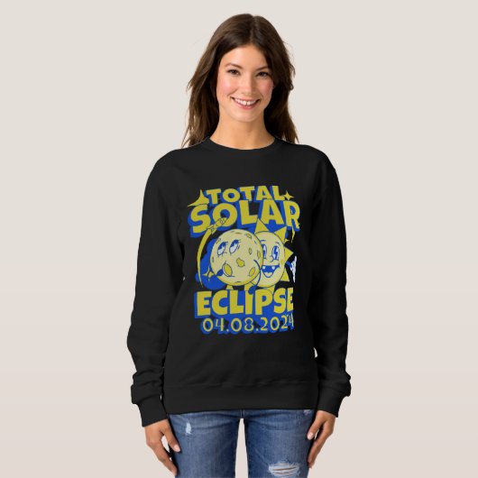 Eclipse Solar Totality 2024 Souvenir Retro April 8 Sweatshirt (Vorne ganz)