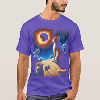 Eclipse Tabby Cat Watching Solar Eclipse Cat Eclip T-Shirt