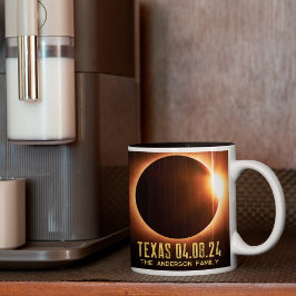 Eclipse Texas 2024 Personalisiert Zweifarbige Tasse