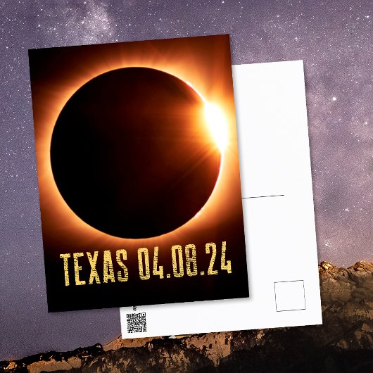Eclipse Texas insgesamt 2024 Totality Solar Eclips Postkarte
