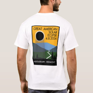 Eclipse Travel Poster: Middlebury, VT T-Shirt