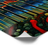 Eclipse über Waldlandschaft Poster (Ecke)