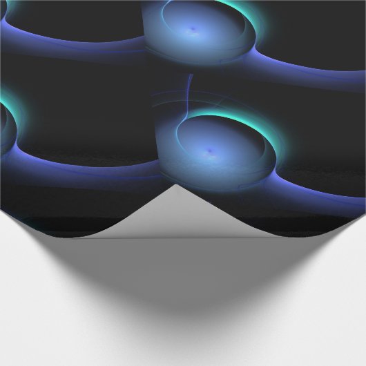 ECLIPSE Vibranly Aquamarin Blue, Türkis, Schwarz Geschenkpapier (Ecke)