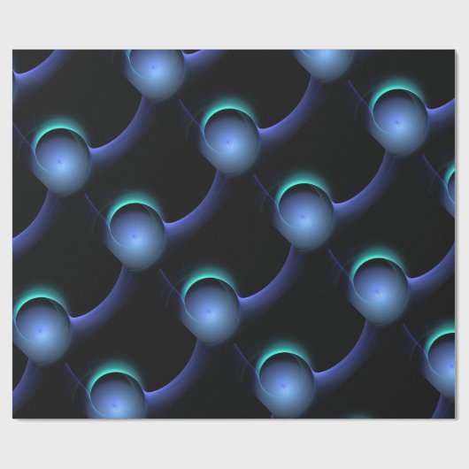 ECLIPSE Vibranly Aquamarin Blue, Türkis, Schwarz Geschenkpapier (Flach)