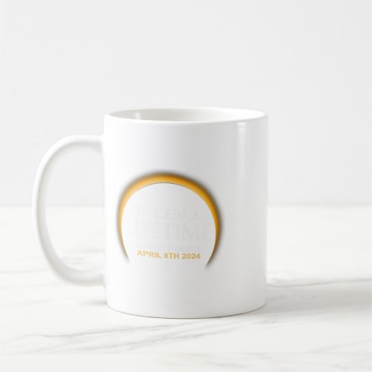 Eclipse zweimal im Leben 2024 Solar Eclipse Kaffeetasse (Links)