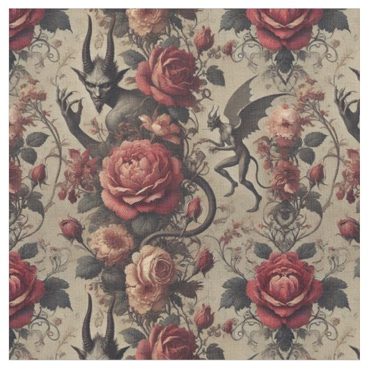 Eclipsed Grace - Gothic Viktorianisch Classic Tile Stoff (Nahaufnahme)
