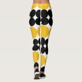 Eclipsing Circles, Yellow and Black Pattern Design Leggings (Rückseite)