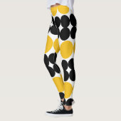 Eclipsing Circles, Yellow and Black Pattern Design Leggings (Links)