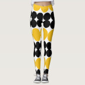 Eclipsing Circles, Yellow and Black Pattern Design Leggings (Vorderseite)