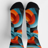 Ecliptische Fusion: Abstrakt blau, schwarz und ora Socken (Oben)