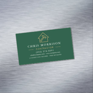 Eco Allround-Bau Moderne Grün-Gold-QR-Code Magnetische Visitenkarte