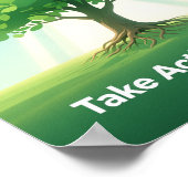 Eco Awareness Tree Illustration Green Earth Poster (Ecke)