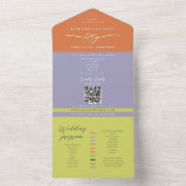 Eco Friendly Citrus Green Wedding All In One Einladung (Innen Boden)